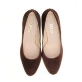 Brązowe klasyczne czółenka na stabilnym wysokim obcasie