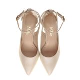 Waniliowe czółenka z paskiem wokół kostki