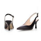 Czarne czółenka z paskiem na szpilce