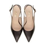 Czarne czółenka z paskiem na szpilce