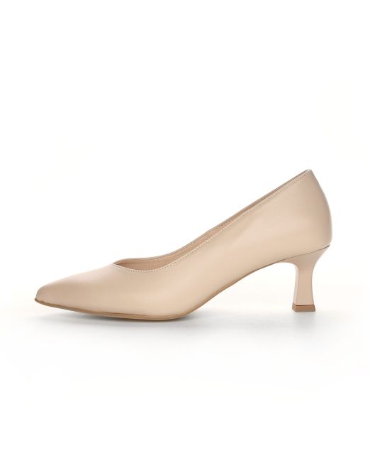 Bezowe czółenka na stabilnym obcasie