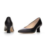 Czarne czółenka na stabilnym obcasie