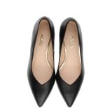 Czarne czółenka na stabilnym obcasie